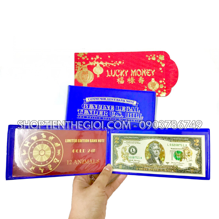 Tiền 2 USD in hình Con Cọp 3D nhũ vàng - SP005553